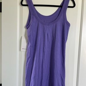 Classic fit cotton blend scoop dress